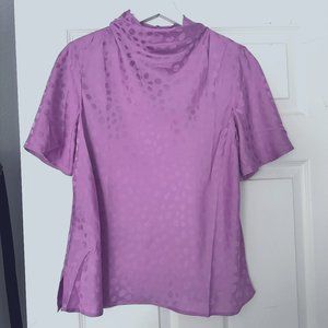 NWT Ann Taylor Mock Neck Short Sleeve Blouse Size Small